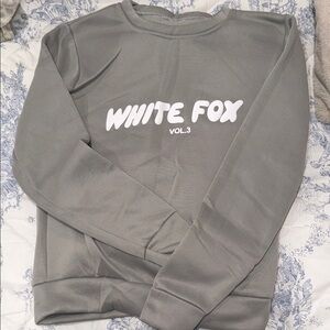 White Fox Boutique Gray Crew Neck Sweater